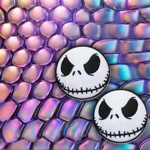 TWO NIGHTMARE JACK HEAD PATCHES IRON ON BADGES CLOTHING ACCESSORIES EMBROIDERED
